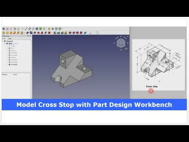 'Video thumbnail for Model Cross Stop with FreeCAD Part Design Workbench | FreeCAD Tutorial | 3D Modeling | Mechnexus |'