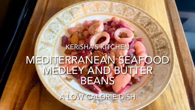 Video thumbnail for Mediterranean Seafood Medley and Butter Beans and Beets Low Calorie Easy Recipe Quick Meal
