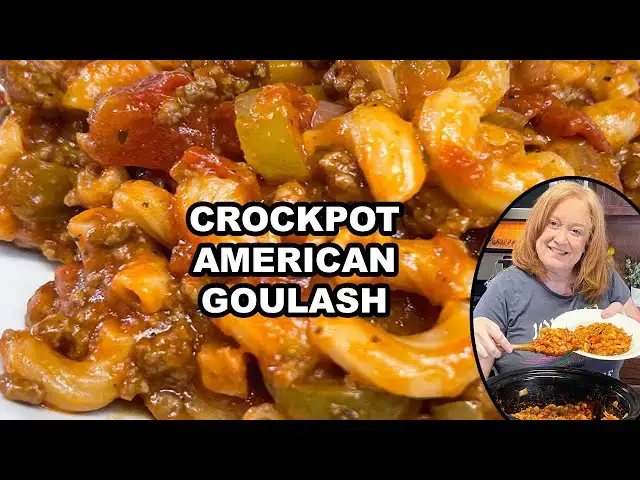 Video thumbnail for CROCKPOT AMERICAN GOULASH, Slow Cooker Ground Beef Recipe