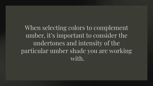 Video thumbnail for What colors go with umber?