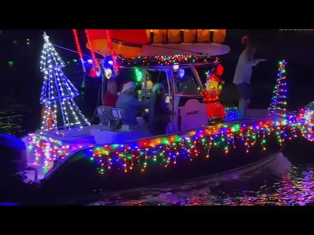 'Video thumbnail for Leisure Beach fl 2023 Boat parade off dock at 12620 3rd Isle Hudson Fl 34667'