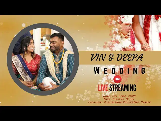 Video thumbnail for Vin & Deepa Wedding Livestream please join the new link below in the description