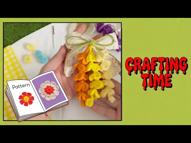 Video thumbnail for Crochet Wisteria- Car charm, hair tie or brooch - Easy Crochet Wisteria Flower Amigurumi