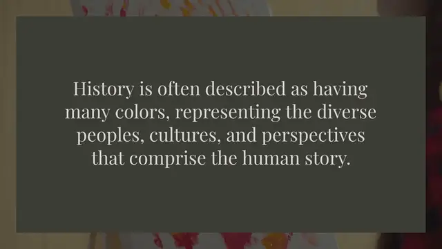 Video thumbnail for What color is history subject?