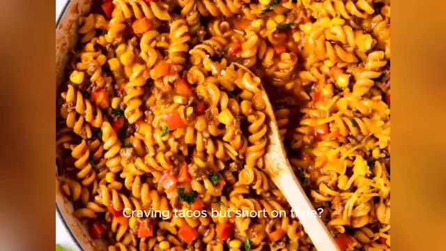 Video thumbnail for One-Pot Cheesy Taco Pasta recipe