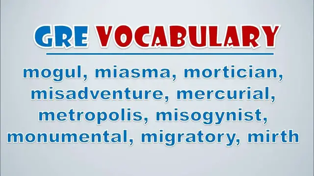 Video thumbnail for GRE Vocabulary: Mogul, Miasma, Mortician, Misadventure, Mercurial, Metropolis, Misogynist, Monument