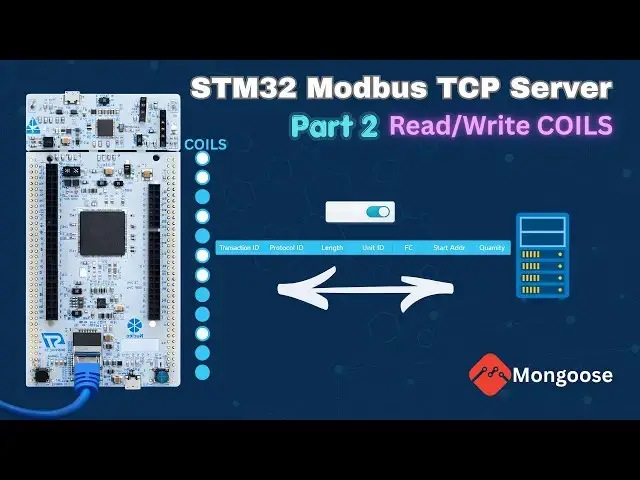 Video thumbnail for STM32 Modbus TCP Server: Read & Write Coils + Web UI Control (Mongoose)