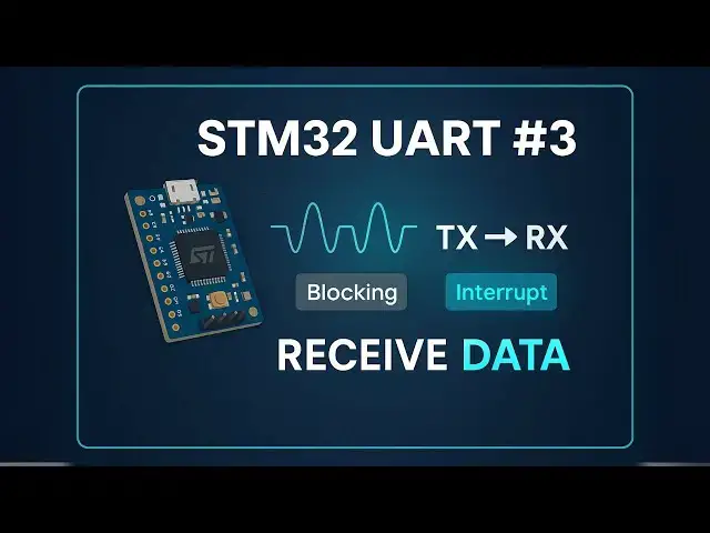 Video thumbnail for STM32 UART Tutorial (Part 3):  How to Receive Data in Blocking & Interrupt Mode