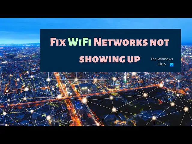 Video thumbnail for Fix WiFi Networks not showing up on Windows 11