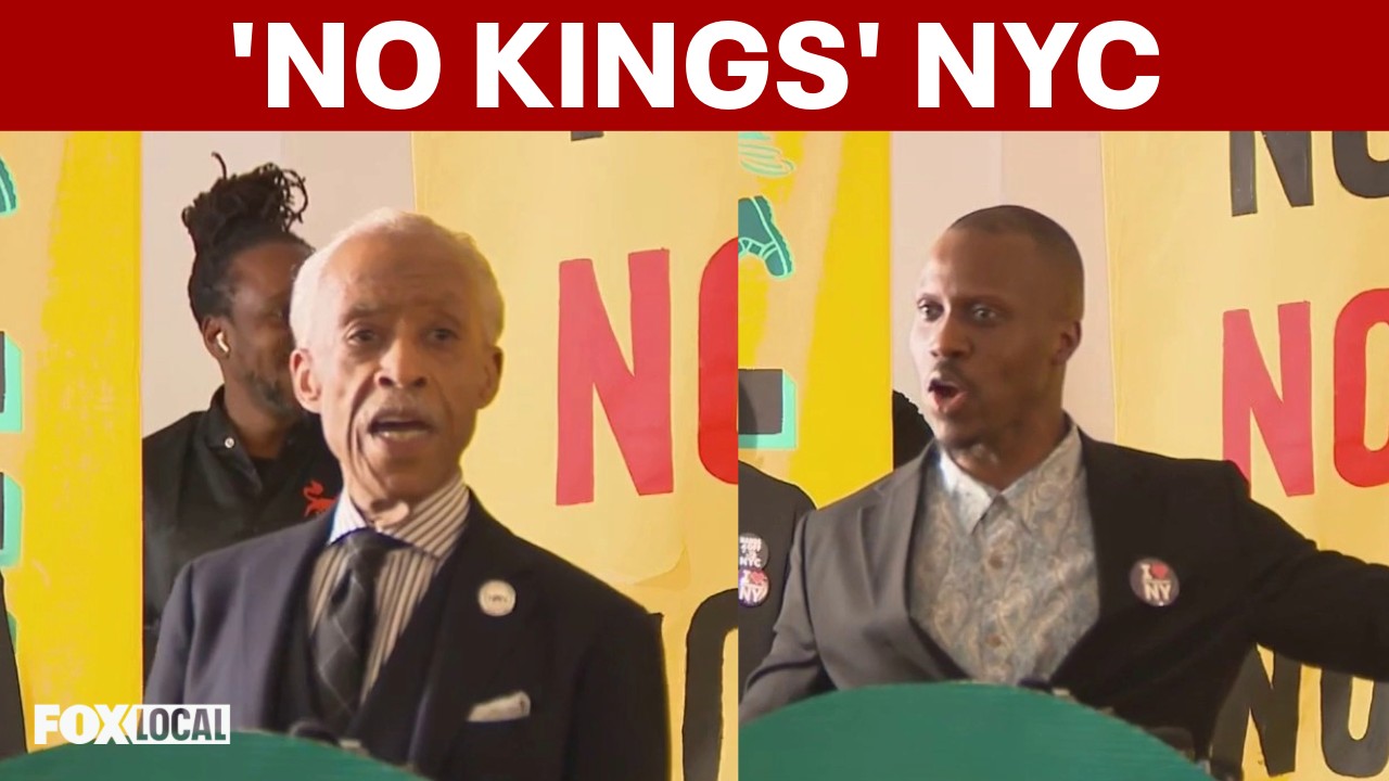 Video thumbnail for ‘No Kings’ protest underway in NYC as crowds march in nationwide demonstrations