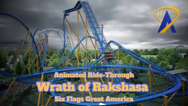 Video thumbnail for Wrath Of Rakshasa Animated Ride-Through From  Six Flags Great America