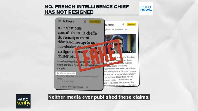 'Video thumbnail for Claims that French intelligence chief resigned peddled by Russian propagandists'