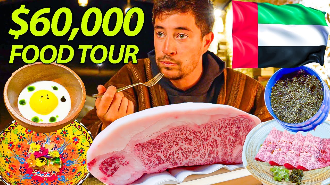 Video thumbnail for Billionaire Food in Dubai Super Luxury MICHELIN +WAGYU + CAVIAR in UAE!