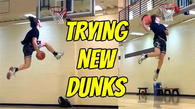 Video thumbnail for Travis Reynolds: fatigued dunk session! trying new basketball dunks & spins