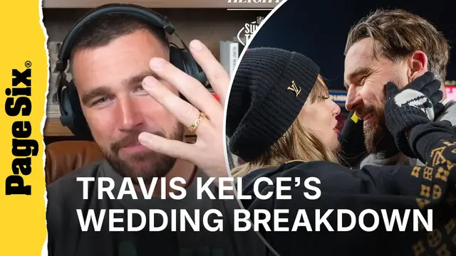 Video thumbnail for Travis Kelce dishes on Taylor Swift wedding in 'New Heights' return