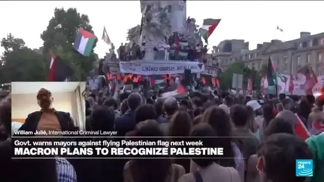 'Video thumbnail for Macron set to recognise Palestinian state: Why is France forbidding mayors from flying the flag?'