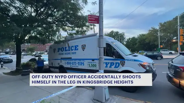 Video thumbnail for Off-duty NYPD officer accidentally shoots himself in Bronx home