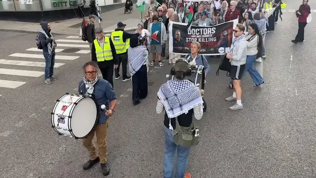 Video thumbnail for Sweden: Pro-Palestine demonstrators march in Stockholm.