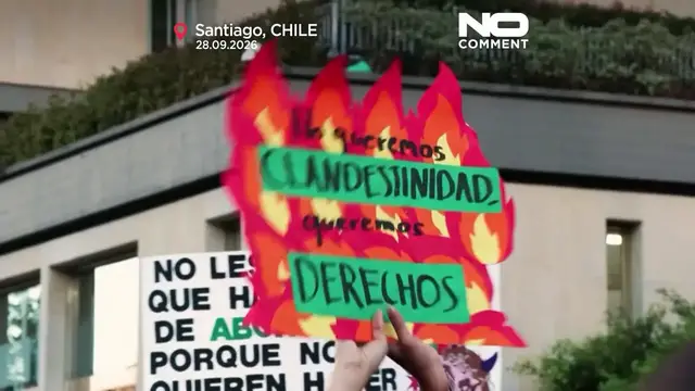 Video thumbnail for Protesters march for unrestricted abortion access in Chile and Colombia