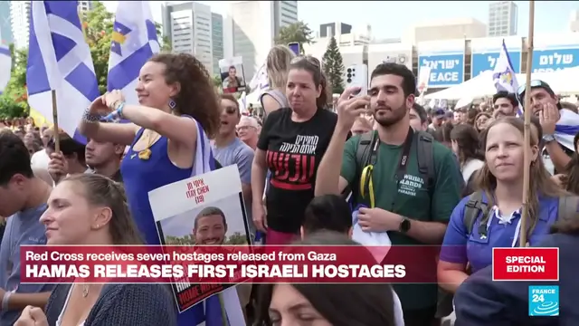'Video thumbnail for Hamas releases Israeli hostages'
