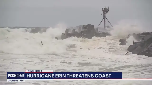 'Video thumbnail for NY News Update: Hurricane Erin: Timeline, impacts, Sandy comparison | FOX 5 NY News Block'