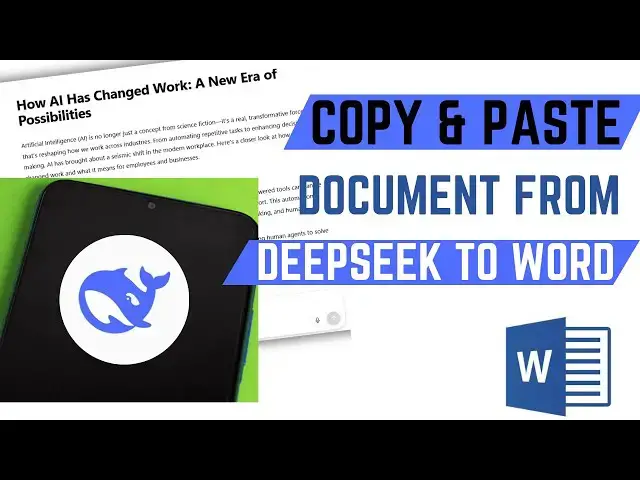 'Video thumbnail for How To Copy And Paste Document From DeepSeek App To Word Document Using Smartphone'