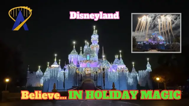 Video thumbnail for Believe...In Holiday Magic Fireworks Spectacular - Front Row Sleeping Beauty Castle Disneyland 2024