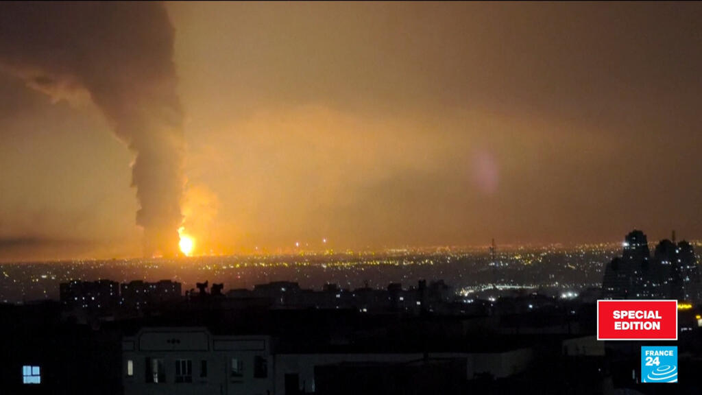 Video thumbnail for US, Israel strikes hit oil depot in Tehran