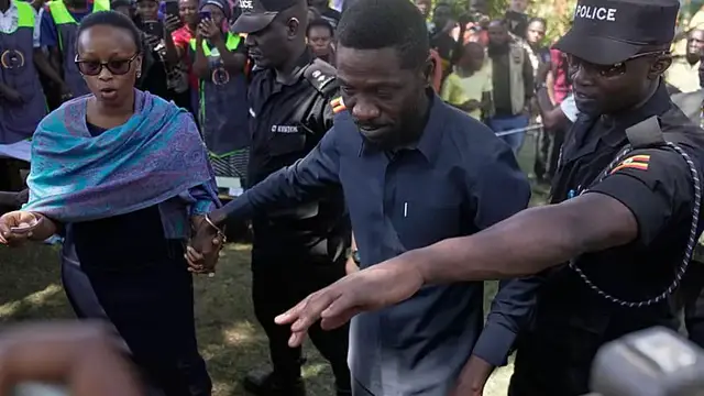 Video thumbnail for Ugandan police deny arrest of opposition leader Bobi Wine