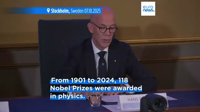 'Video thumbnail for Three US-based scientists win Nobel Prize in physics for work on quantum mechanics'