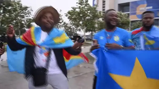 Video thumbnail for US: Football fans flock to Houston for Portugal-DR Congo World Cup clash.