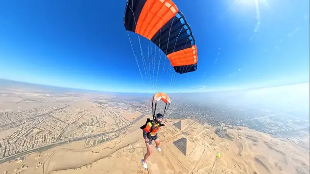 Video thumbnail for Aerial View of the Pyramids During Cairo Skydiving Festival