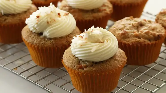 'Video thumbnail for BEST Healthier Gluten Free Carrot Cake Cupcakes Recipe (720p 24fps)'