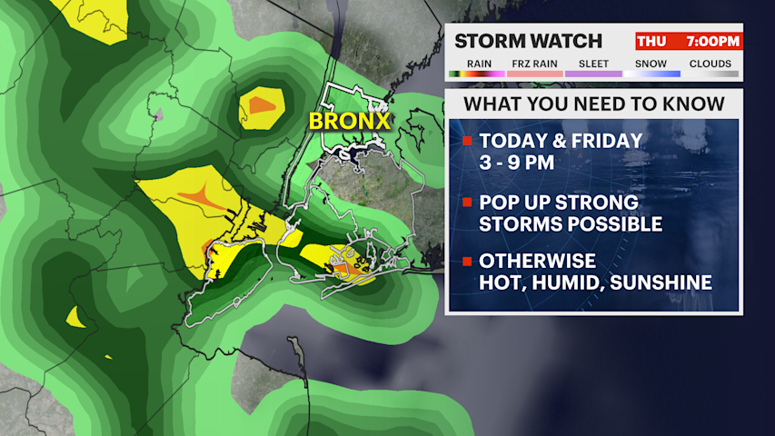 Video thumbnail for STORM WATCH: Hot, humid, with strong storms for the rest of the work week