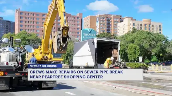 Video thumbnail for Force main break reported on Co-op City Boulevard in the Bronx