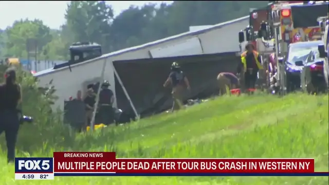 'Video thumbnail for Multiple people dead after tour bus crash in NY'