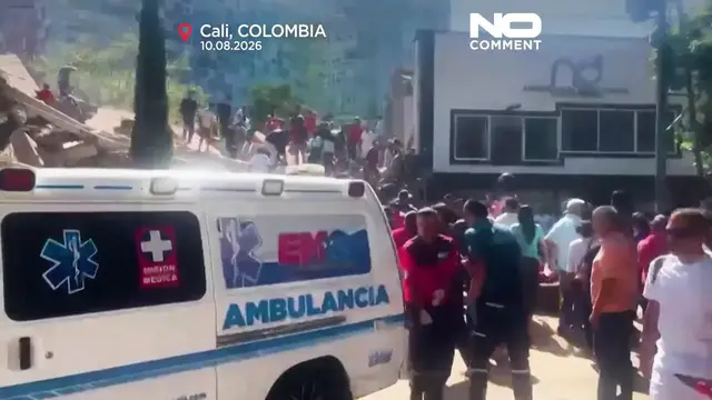 Video thumbnail for Rescuers search rubble in Cali as Colombia’s strongest quake in decades hits