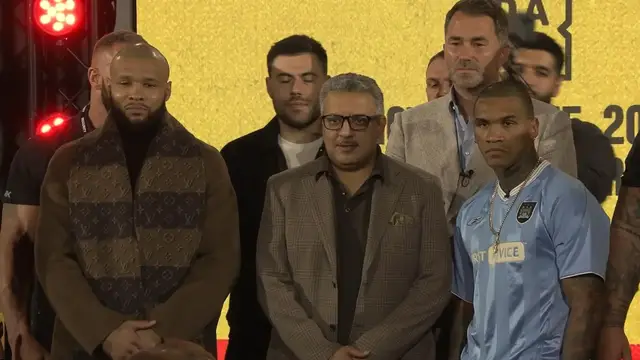 'Video thumbnail for Accusations, rants and interruptions as Chris Eubank Jr. and Conor Benn speak ahead of rematch'