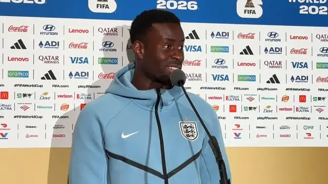 Video thumbnail for US: Marc Guehi deliver remarks at press conference ahead of England-Argentina World Cup semifinal.