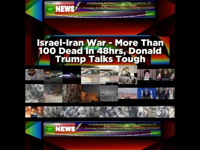 Video thumbnail for Israel-Iran War - More Than 100 Dead In 48hrs, Donald Trump Talks Tough