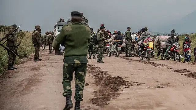 'Video thumbnail for Tensions rise in eastern Congo as M23 rebels parade troops'