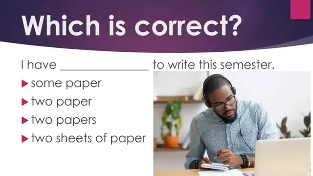 Video thumbnail for Say it Right in English:  Paper vs. Papers