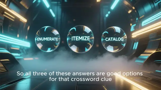 'Video thumbnail for act of listing one by one crossword clue'