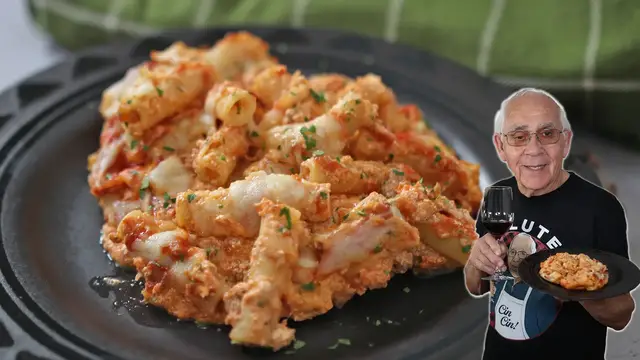 Video thumbnail for Authentic Italian Baked Ziti With Rich Meat Sauce & Creamy Ricotta