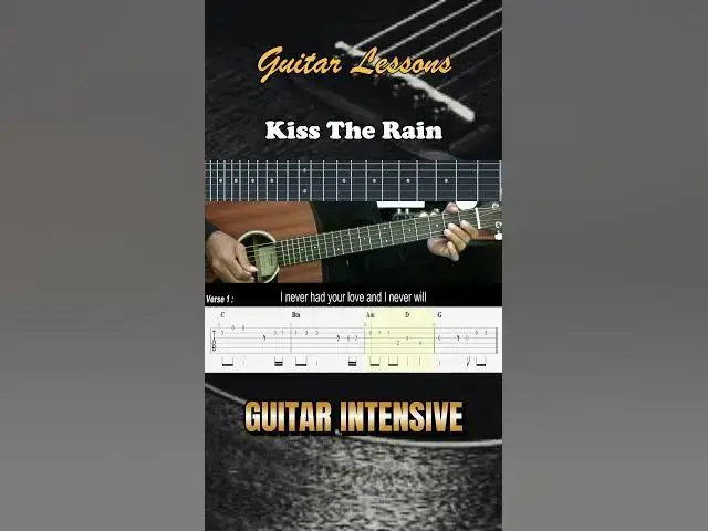 'Video thumbnail for Kiss The Rain - Yiruma | EASY Guitar Lessons TAB - Guitar Tutorial'