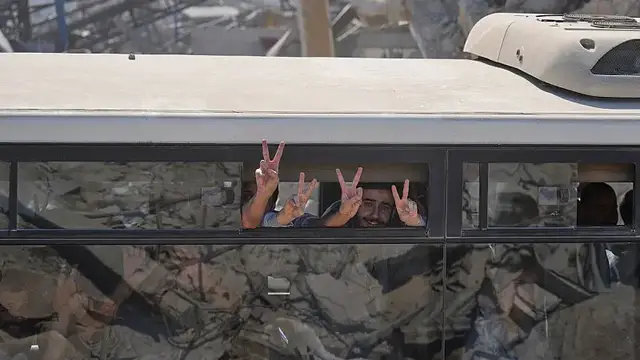 'Video thumbnail for Freed Palestinian prisoners return home under Gaza ceasefire deal'