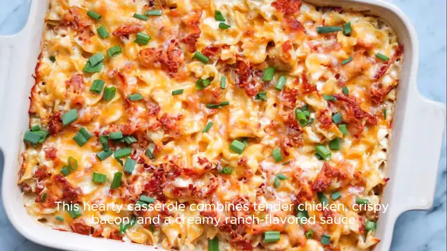 Video thumbnail for Bacon Chicken Ranch Casserole