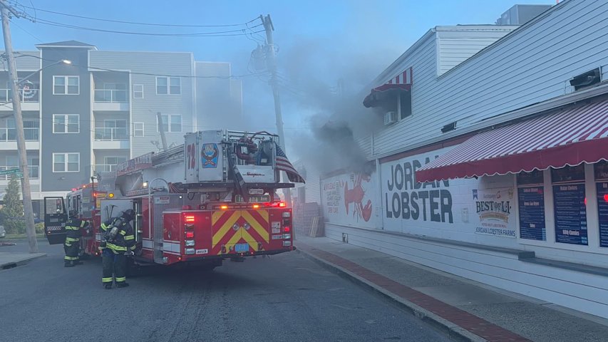 Video thumbnail for Fire breaks out at Jordan Lobster Farms in Island Park