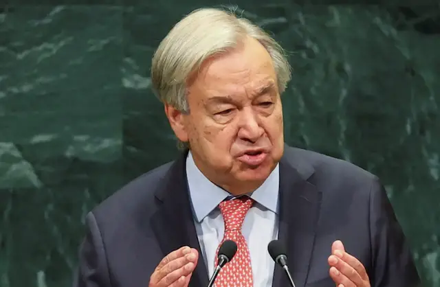 Video thumbnail for UN Chief condemns Gaza destruction, West Bank settlements