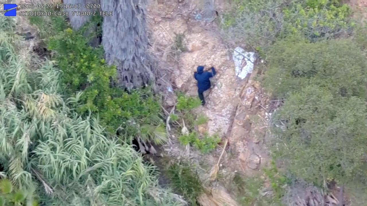 Video thumbnail for US: Man Sets Fire With Lighter As Blaze Quickly Spreads And Forces Evacuations In Spring Valley.